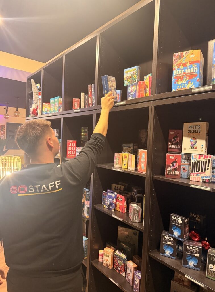 Rayons de la boutique de jeux de société